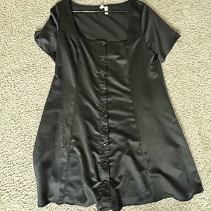 Never worn black satin dress